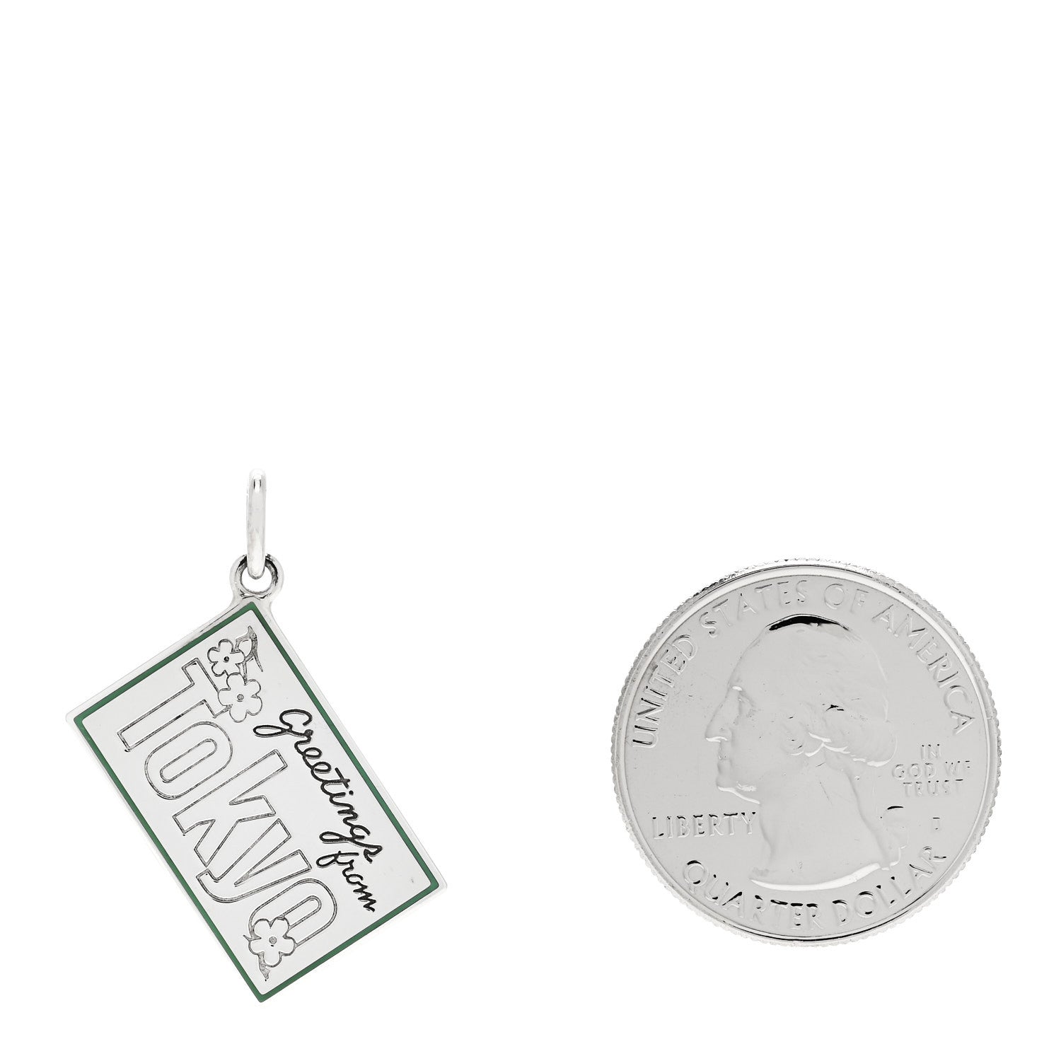 Tiffany Sterling Silver Enamel Tokyo Postcard Charm Blue 2 of 5