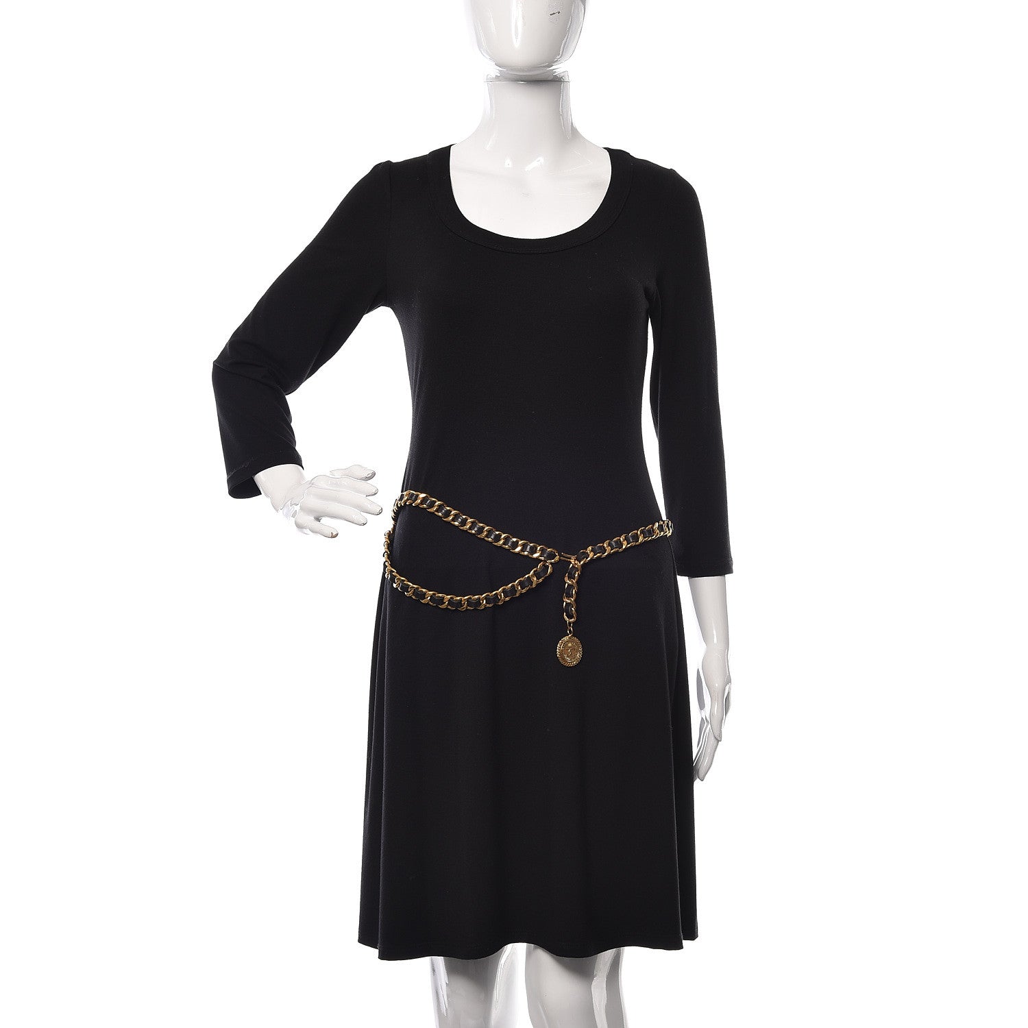 Chanel Lambskin Chain CC Medallion Belt Black Gold 2 of 6