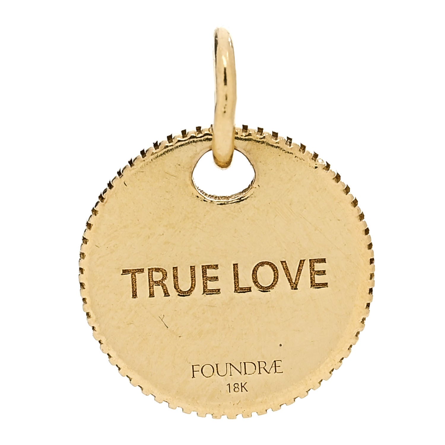 Foundrae 18K Yellow Gold Diamond Miniature True Love Medallion 3 of 3