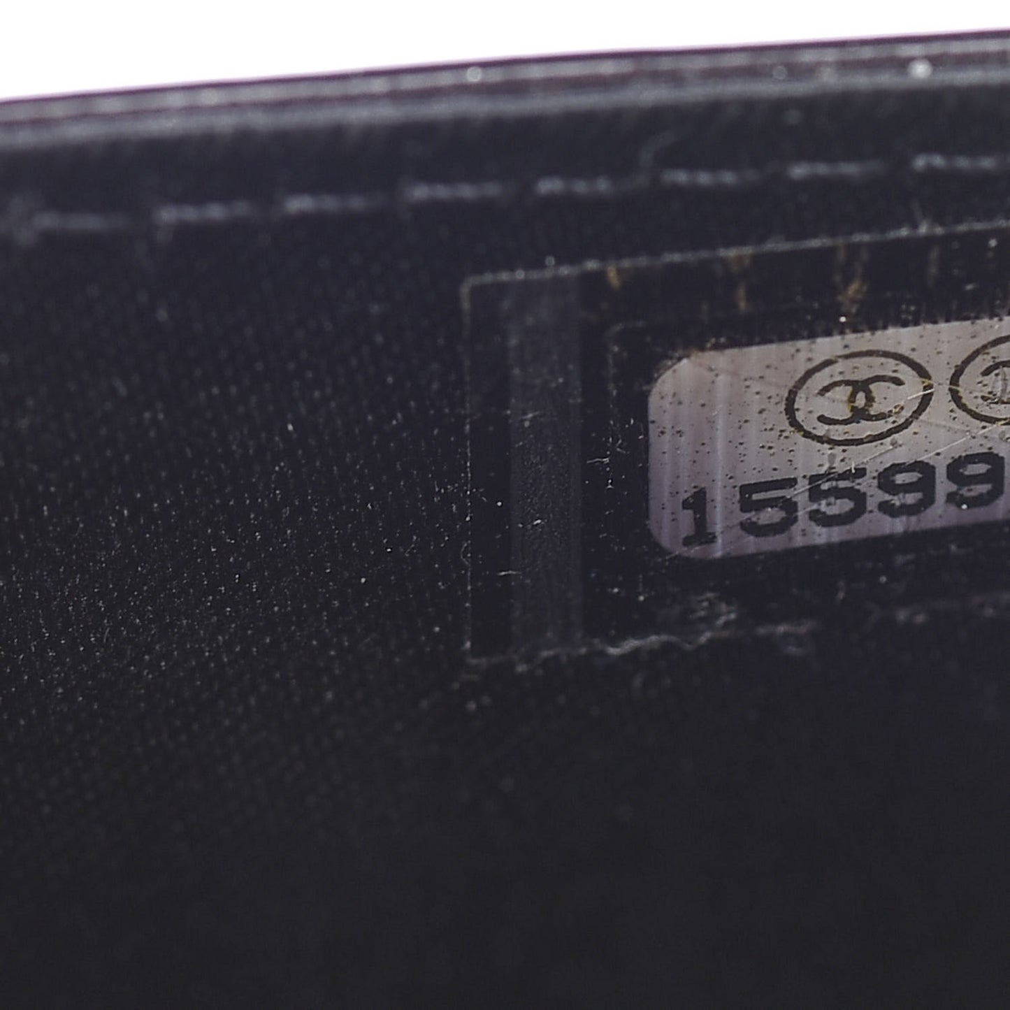 Patent Camellia Embossed Card Holder Black
