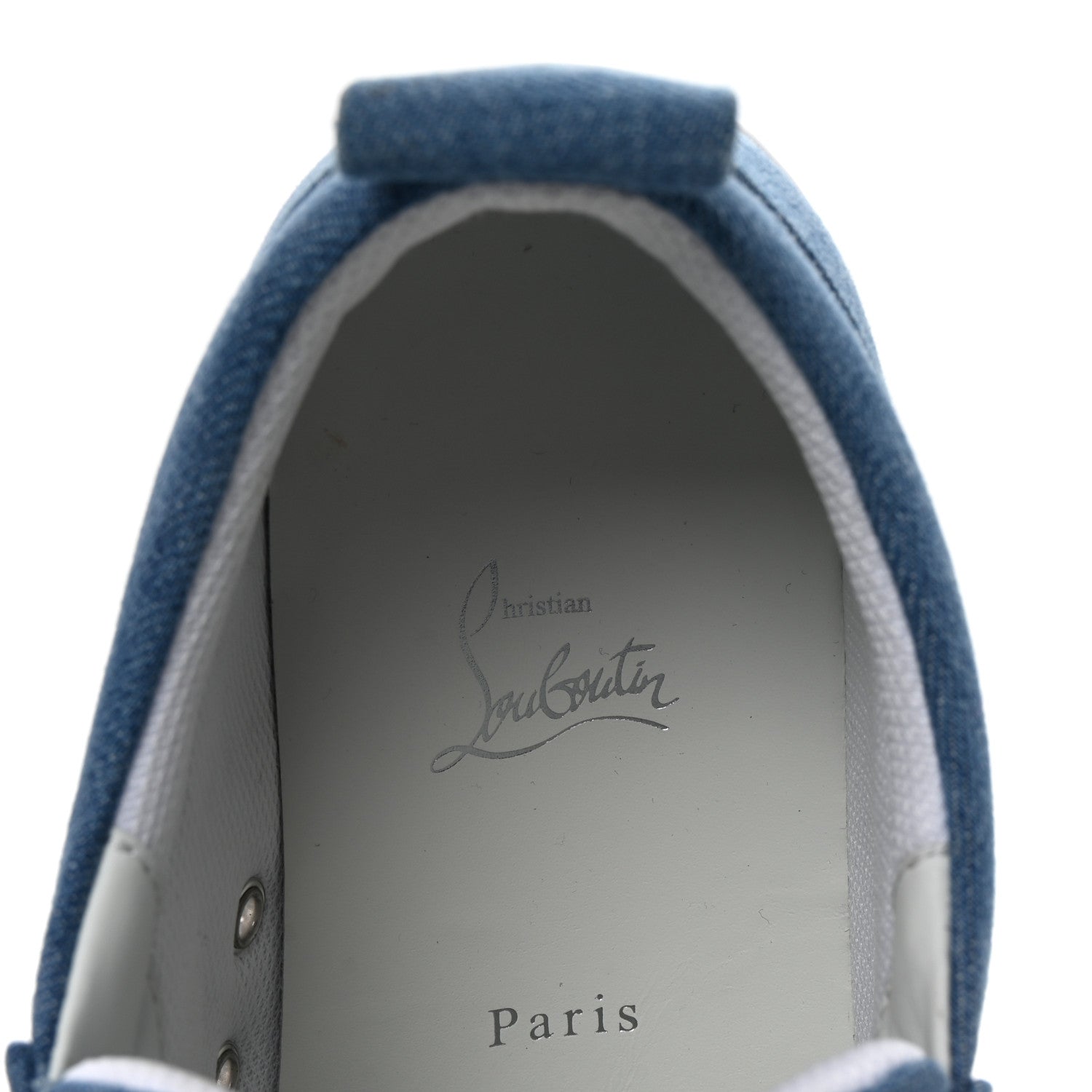 Christian Louboutin Denim Graffiti Mens Fique A Vontade Flat Sneakers 42.5 Blue White 8 of 10