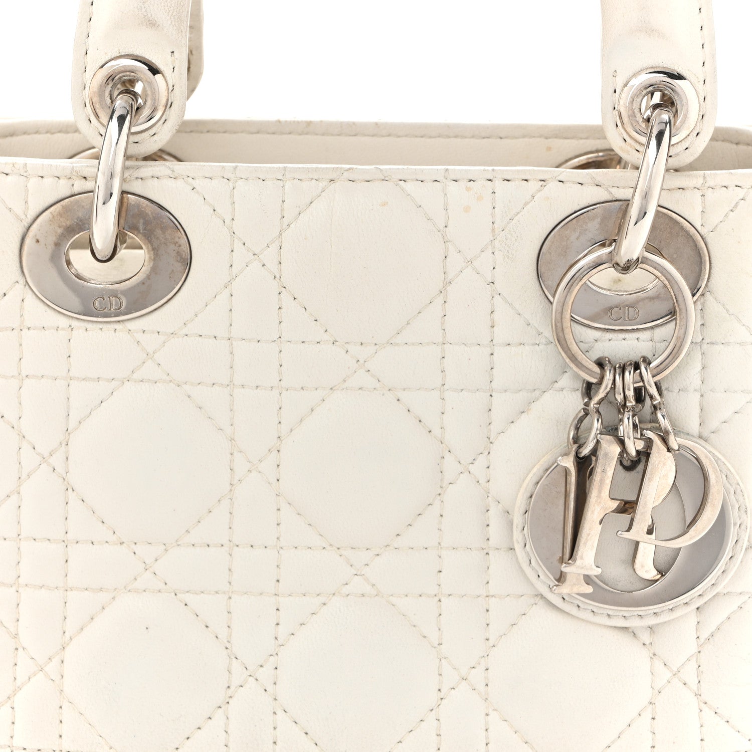 Christian Dior Lambskin Cannage Mini Lady Dior White 1888070