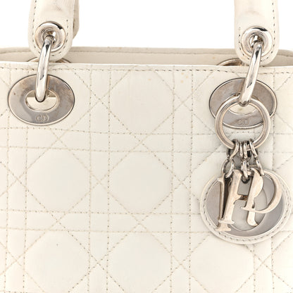 Christian Dior Lambskin Cannage Mini Lady Dior White 8 of 11