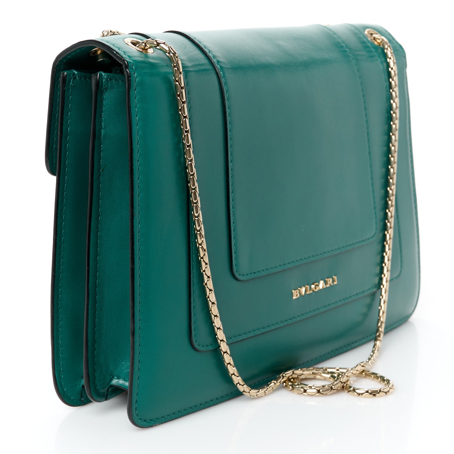 Bulgari Calfskin Serpenti Forever Shoulder Bag Emerald Green 4 of 14