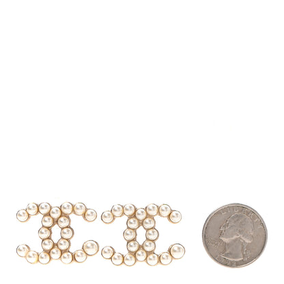 Chanel Pearl CC Earrings Gold 2 of 4