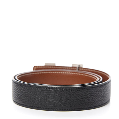 Hermes Togo Courchevel 32mm H Belt 90 Black Gold 3 of 8