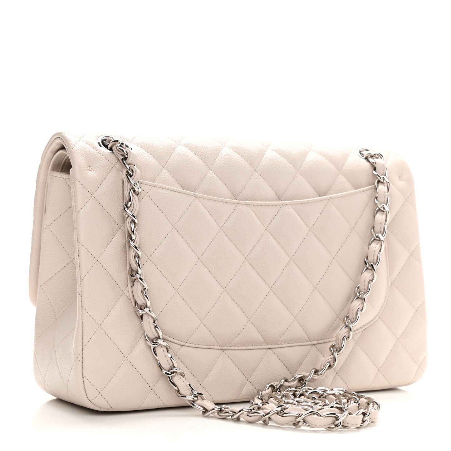 Caviar Quilted Jumbo Double Flap Ivory