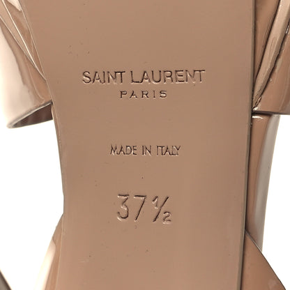 Saint Laurent Patent Tribute 75 Platform Sandals 37.5 Nude 7 of 9