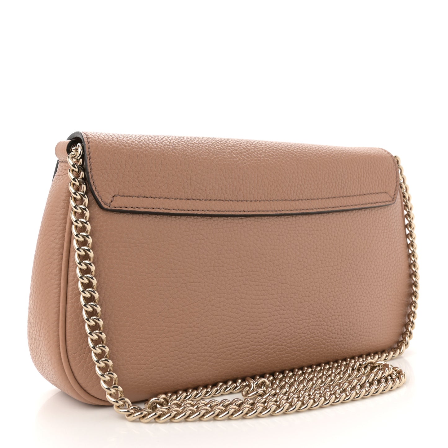 Pebbled Calfskin Medium Soho Flap Crossbody Camelia