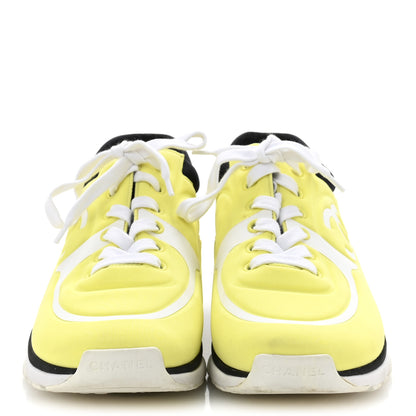 Chanel Lycra Fabric CC Sneakers 38 Yellow 3 of 10