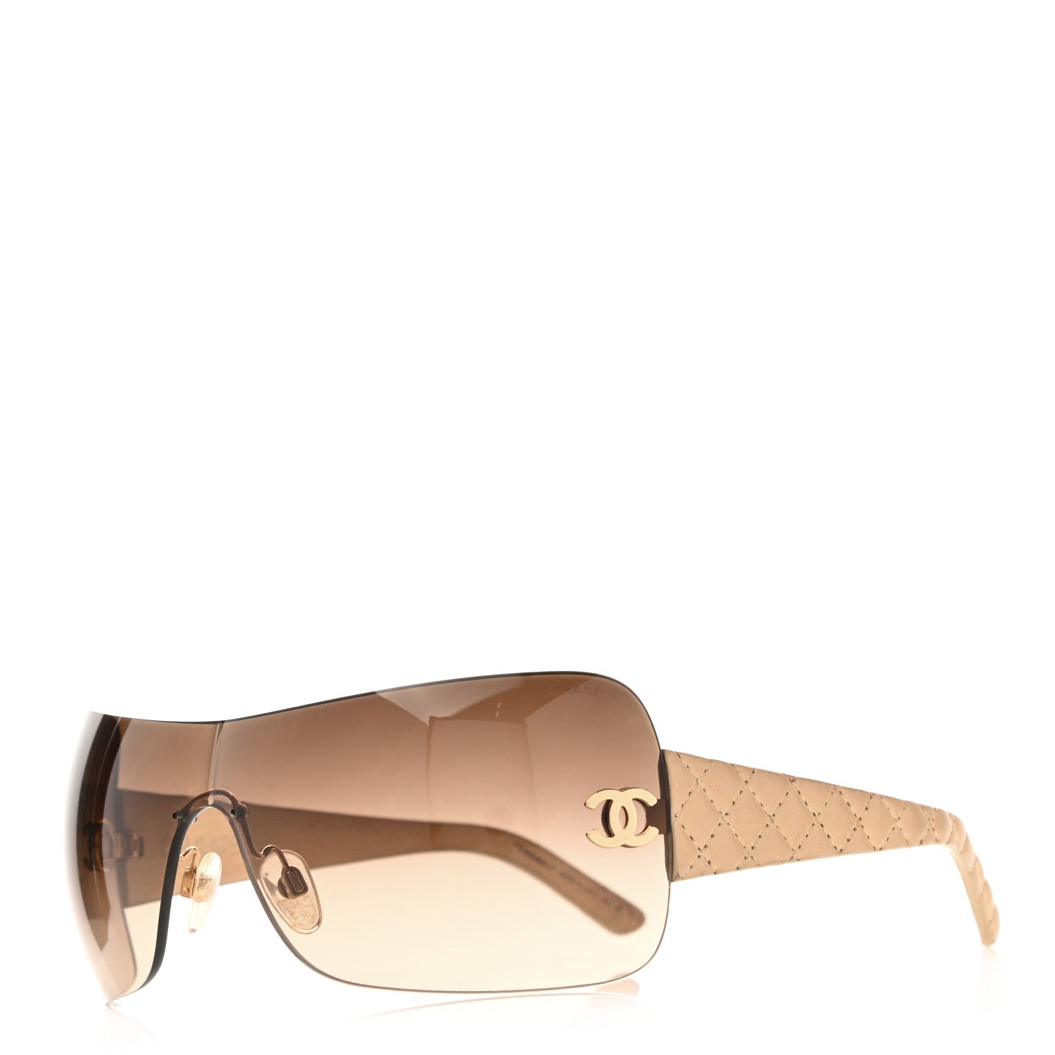 Chanel Metallic Quilted CC Sunglasses 4157-Q Beige 1 of 10