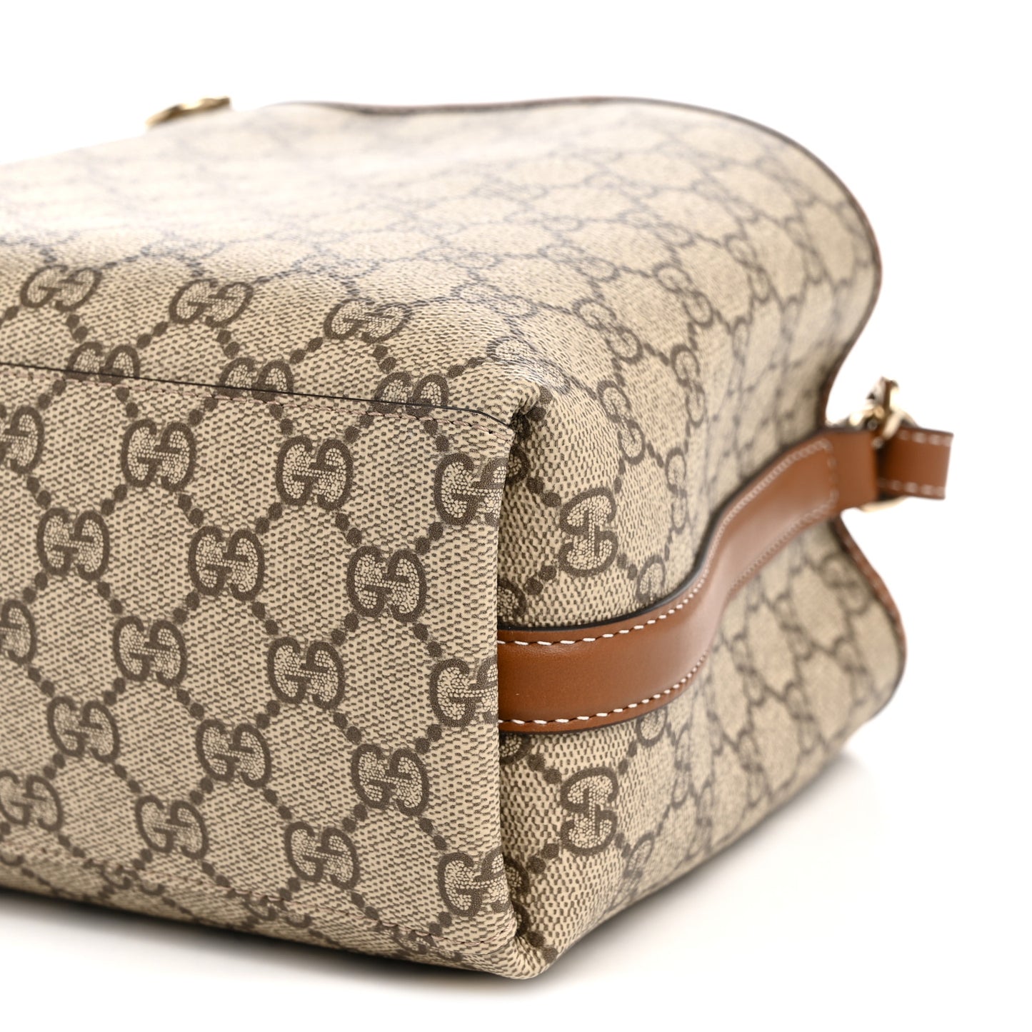 GG Supreme Monogram Emblem Small Shoulder Bag Beige Ebony Sundial