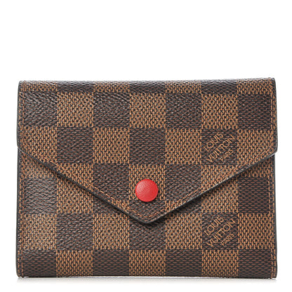 Louis Vuitton Damier Ebene Victorine Wallet Red 1 of 7