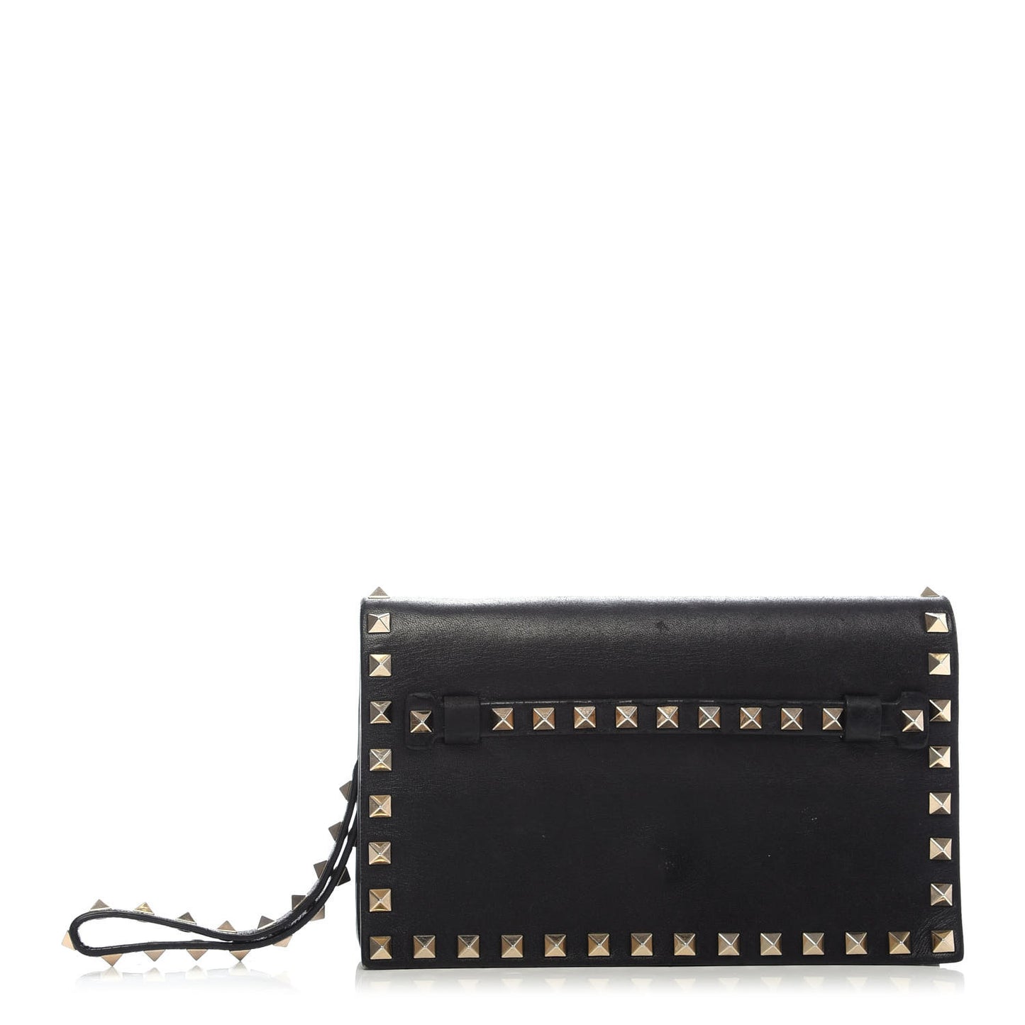 Nappa Rockstud Wristlet Clutch Black