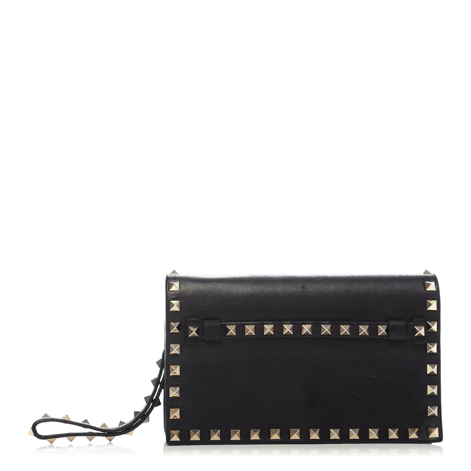Valentino Garavani Nappa Rockstud Wristlet Clutch Black 1 of 9