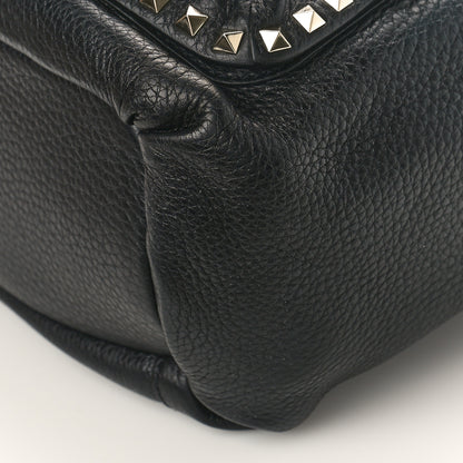 Valentino Garavani Pebbled Calfskin Rockstud Double Pocket Backpack Black 8 of 8