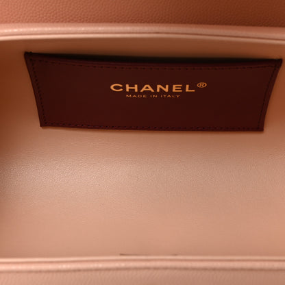 Chanel Shiny Caviar Preppy Coco Small Bowling Bag Light Pink 5 of 11