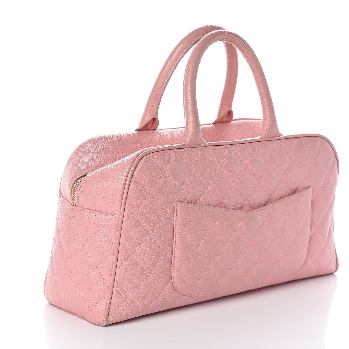 Caviar Quilted Large Bowler Pink