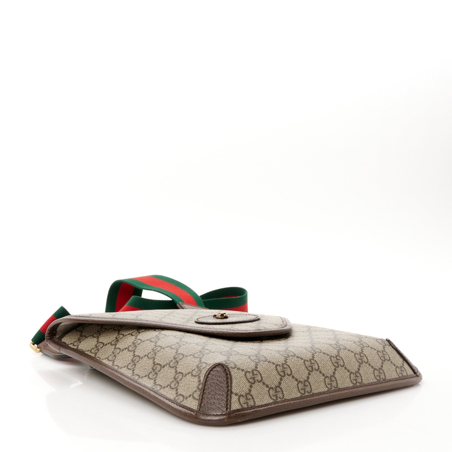 Gucci GG Supreme Monogram Web Medium Neo Vintage Flap Messenger Bag Beige New Acero 4 of 11