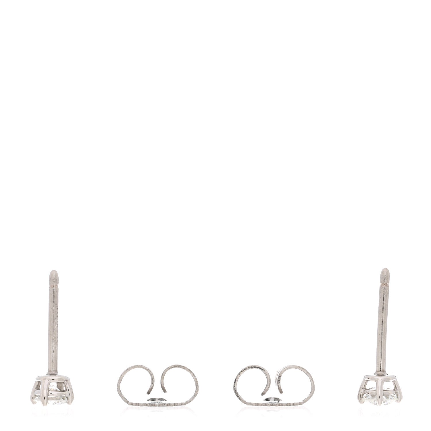 Tiffany Platinum Diamond .22ctw Solitaire Earrings 3 of 5