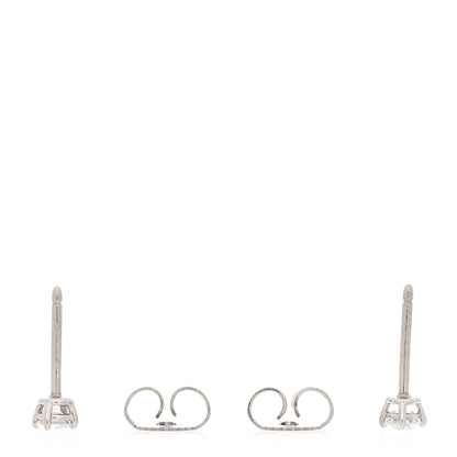 Tiffany Platinum Diamond .22ctw Solitaire Earrings 3 of 5