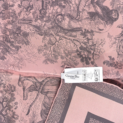 Christian Dior Silk Toile De Jouy Sauvage Square Scarf Pink 3 of 3