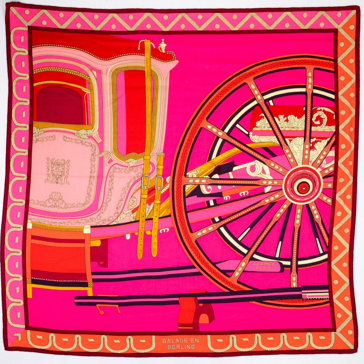 Cashmere Silk Balade En Berline Shawl 140 Fuchsia Orange Rose Pâle