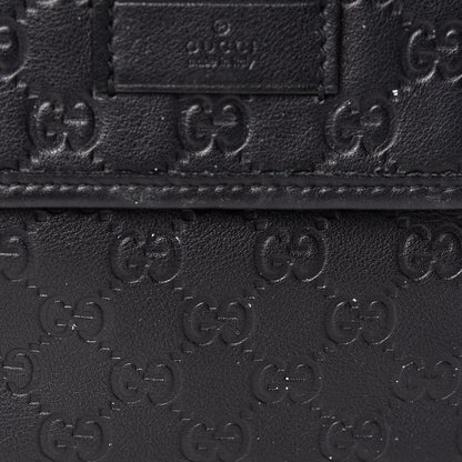 Gucci Guccissima Medium Flap Messenger Bag Black 10 of 12