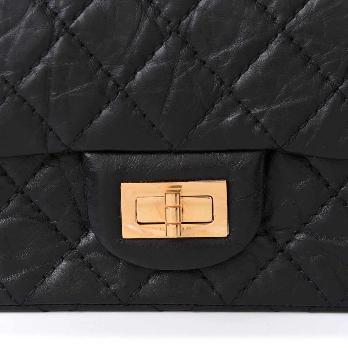 Aged Calfskin Quilted 2.55 Reissue Mini Flap Black