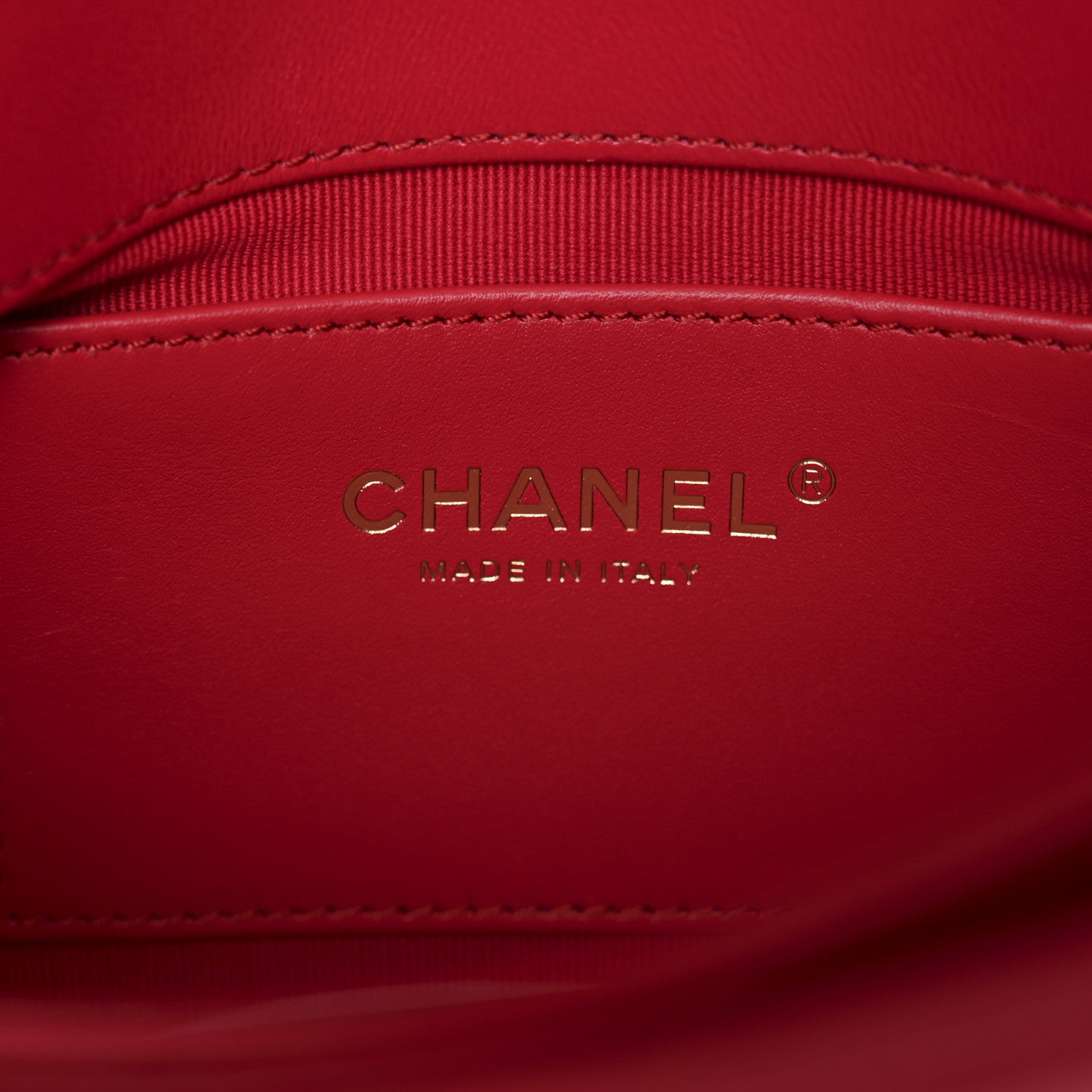 Chanel Lambskin Quilted Enamel Chain Logo Mini Flap Red 6 of 10