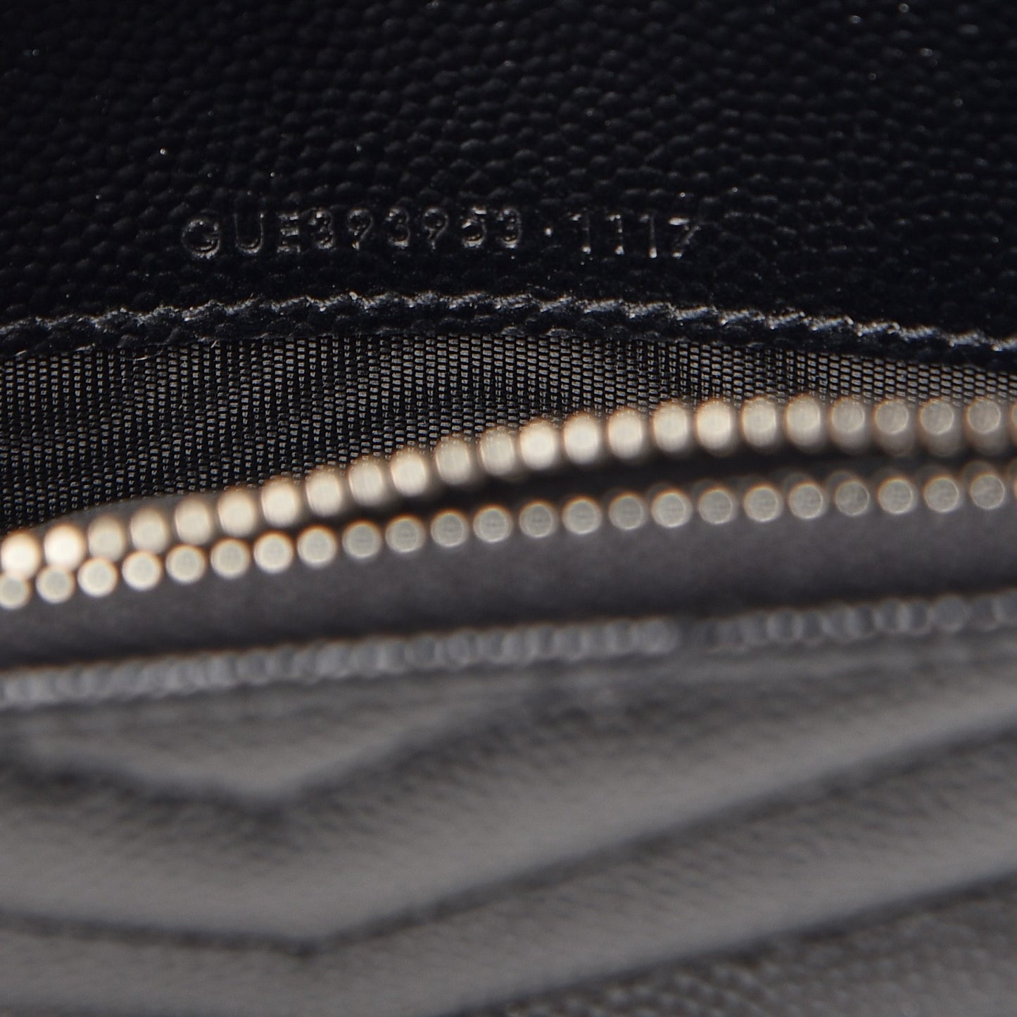 Grain De Poudre Matelasse Chevron Monogram Envelope Chain Wallet Black