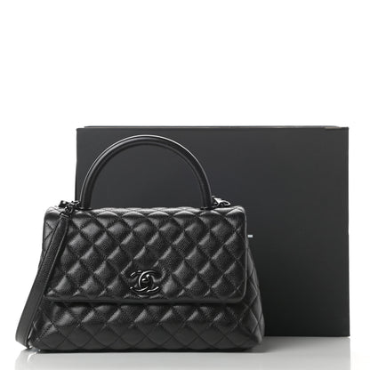 Chanel Caviar Quilted Small Coco Handle Flap So Black 11 of 11