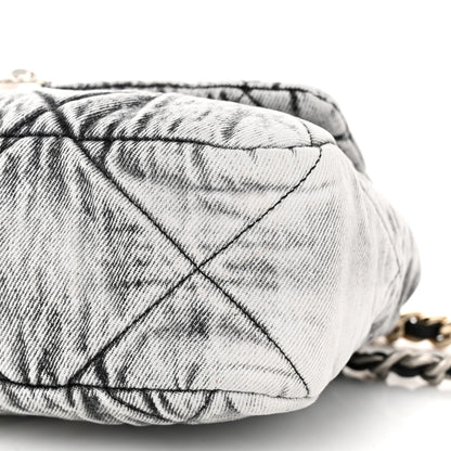 Chanel Washed Denim Quilted Medium Chanel 19 Flap Black White 10 of 11