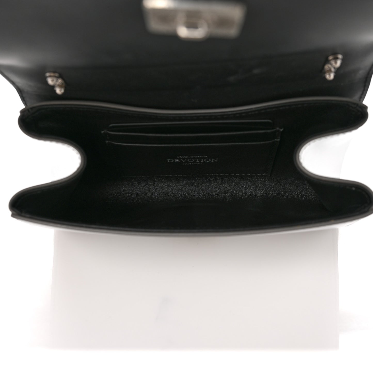 Metallic Calfskin Medium Devotion Crossbody Bag Silver