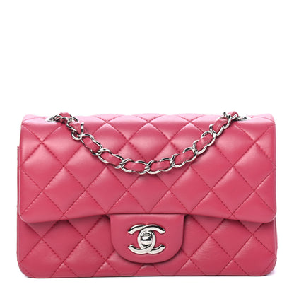 Chanel Lambskin Quilted Mini Rectangular Flap Dark Pink 1 of 4