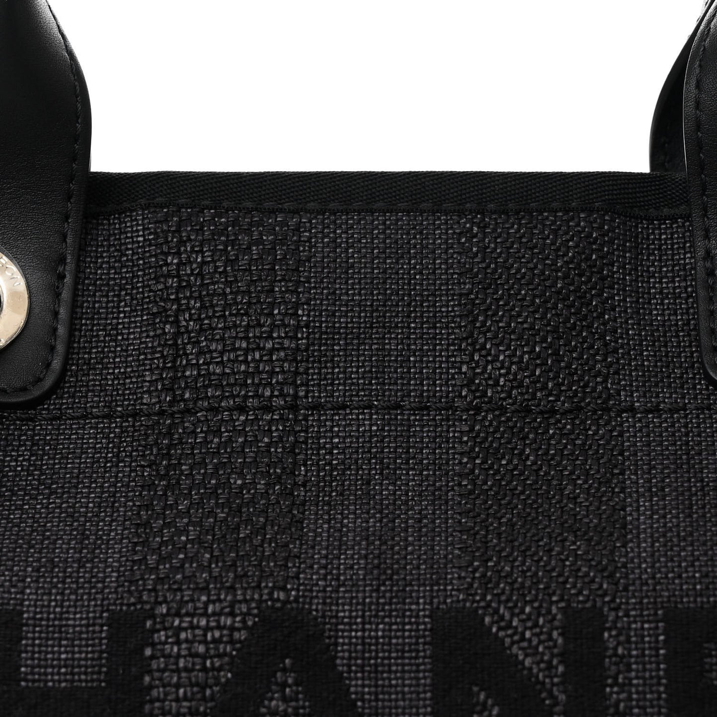 Mixed Fibers Calfskin Striped Medium Deauville Black