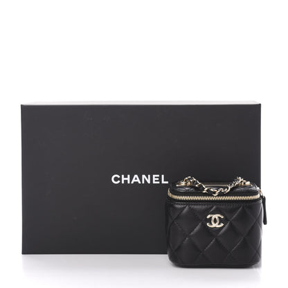 Chanel Lambskin Quilted Trendy Mini Vanity Case With Chain Black 11 of 11