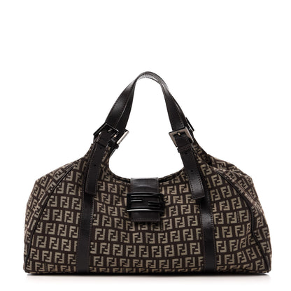 Fendi Zucchino Vitello Shoulder Bag Testa di Moro Beige 1 of 10
