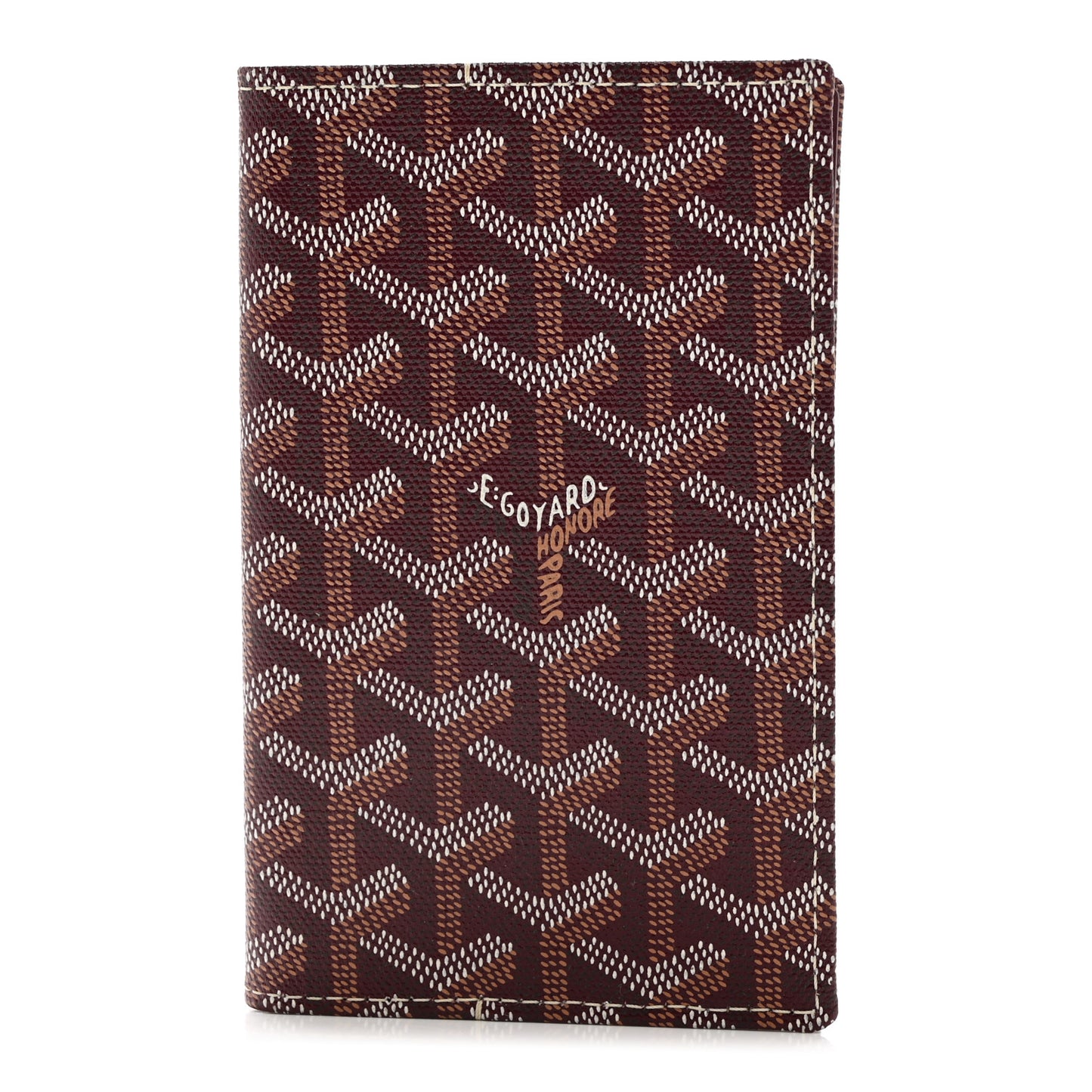 Goyardine Passport Holder Burgundy