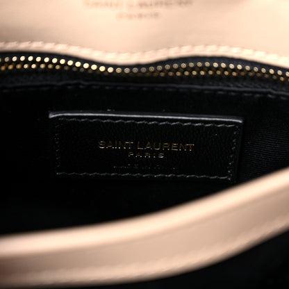 Saint Laurent Calfskin Y Quilted Monogram Toy Loulou Crossbody Bag Dark Beige 6 of 8
