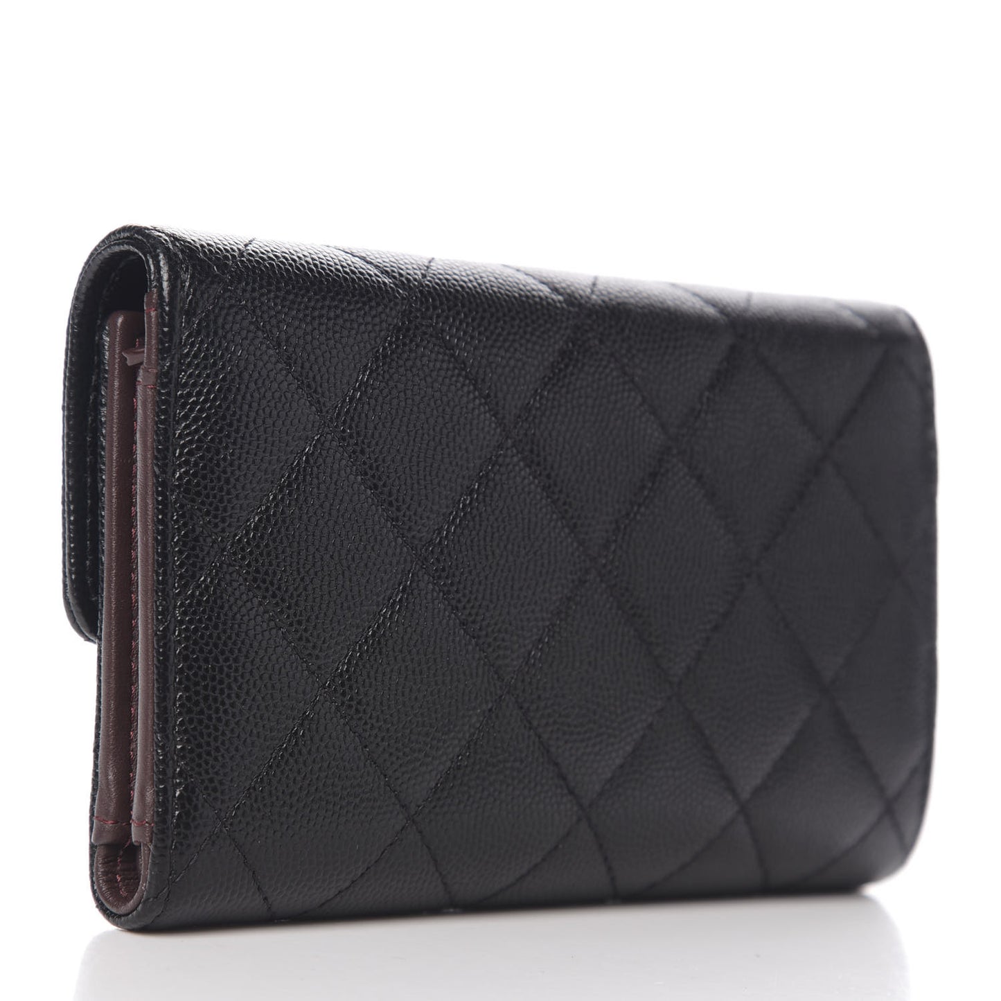 Caviar Quilted Medium Flap Wallet Black
