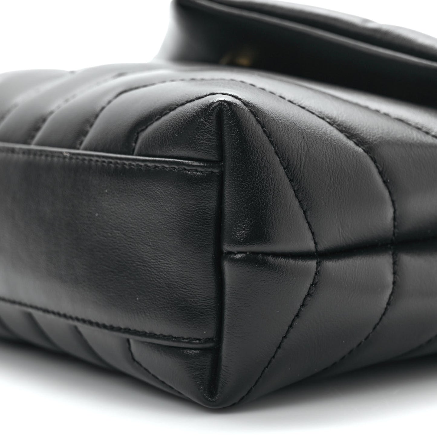 Calfskin Y Quilted Monogram Toy Loulou Crossbody Bag Black