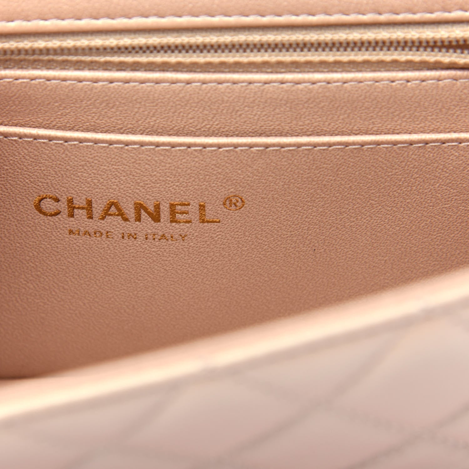 Chanel Iridescent Calfskin Quilted Mini Rectangular Flap Beige 6 of 11