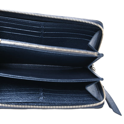 Louis Vuitton Metallic Empreinte Monogram Zippy Wallet Navy Nacre 5 of 10