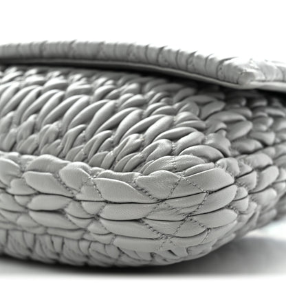 Miu Miu Nappa Matelasse Crystal Flap Clutch Grey 9 of 9