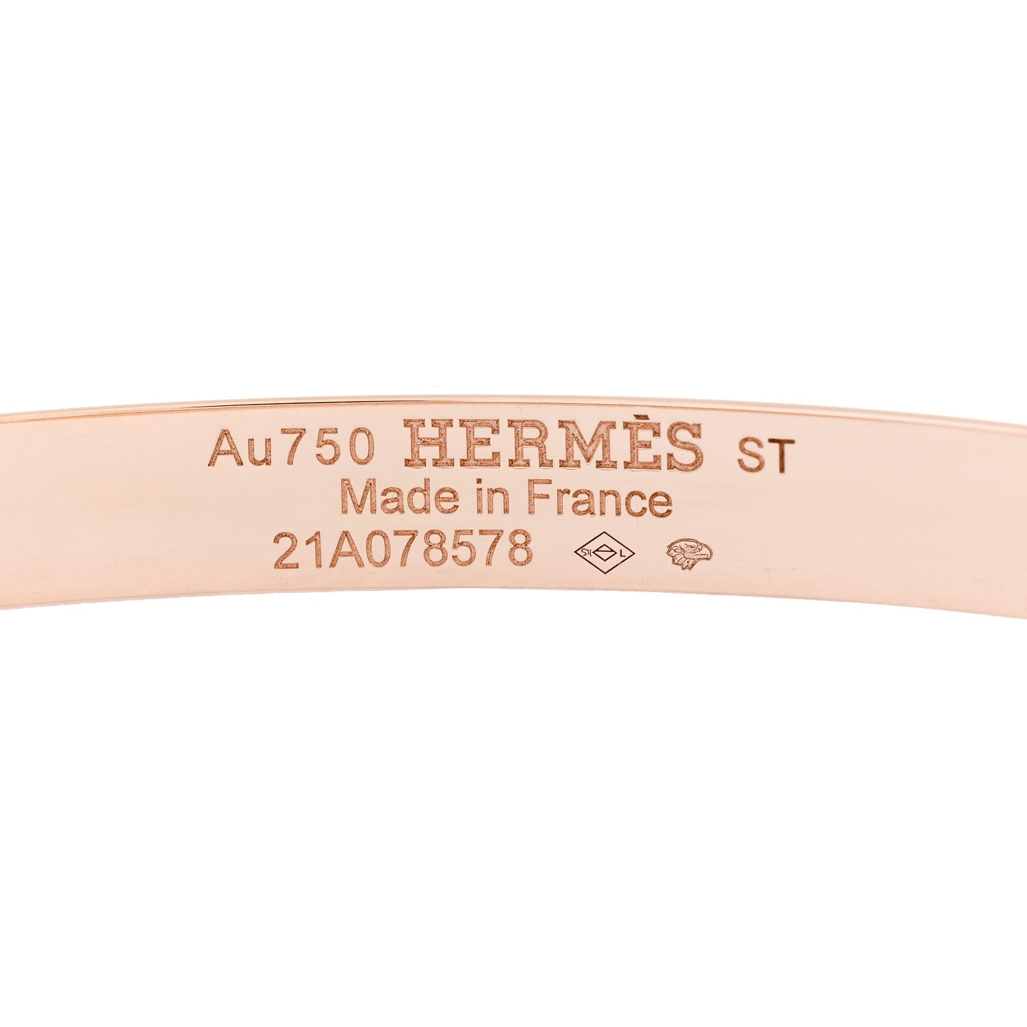 Hermes 18K Rose Gold Diamond PM H D'Ancre Bracelet ST 3 of 4