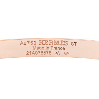 Hermes 18K Rose Gold Diamond PM H D'Ancre Bracelet ST 3 of 4