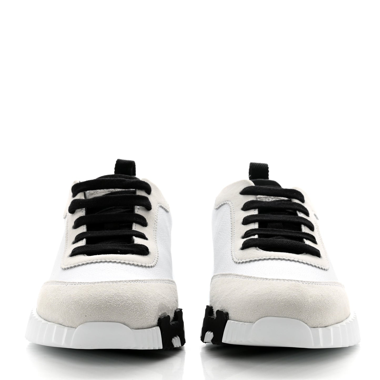 Goatskin Suede Goatskin Bouncing Sneakers 37 White Black