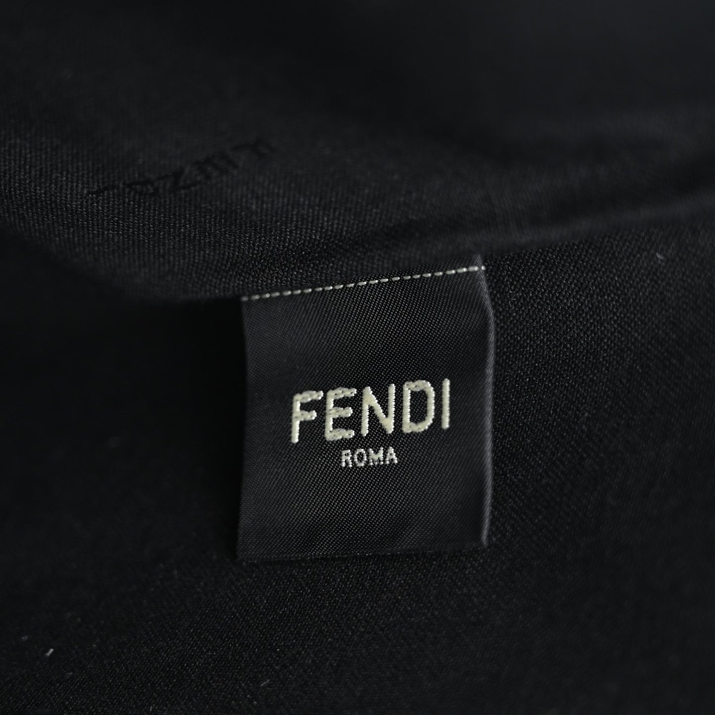 Glazed Fabric Vitello Century FF 1974 Stamp Patch Large Flat Pouch Mogano Panna Black
