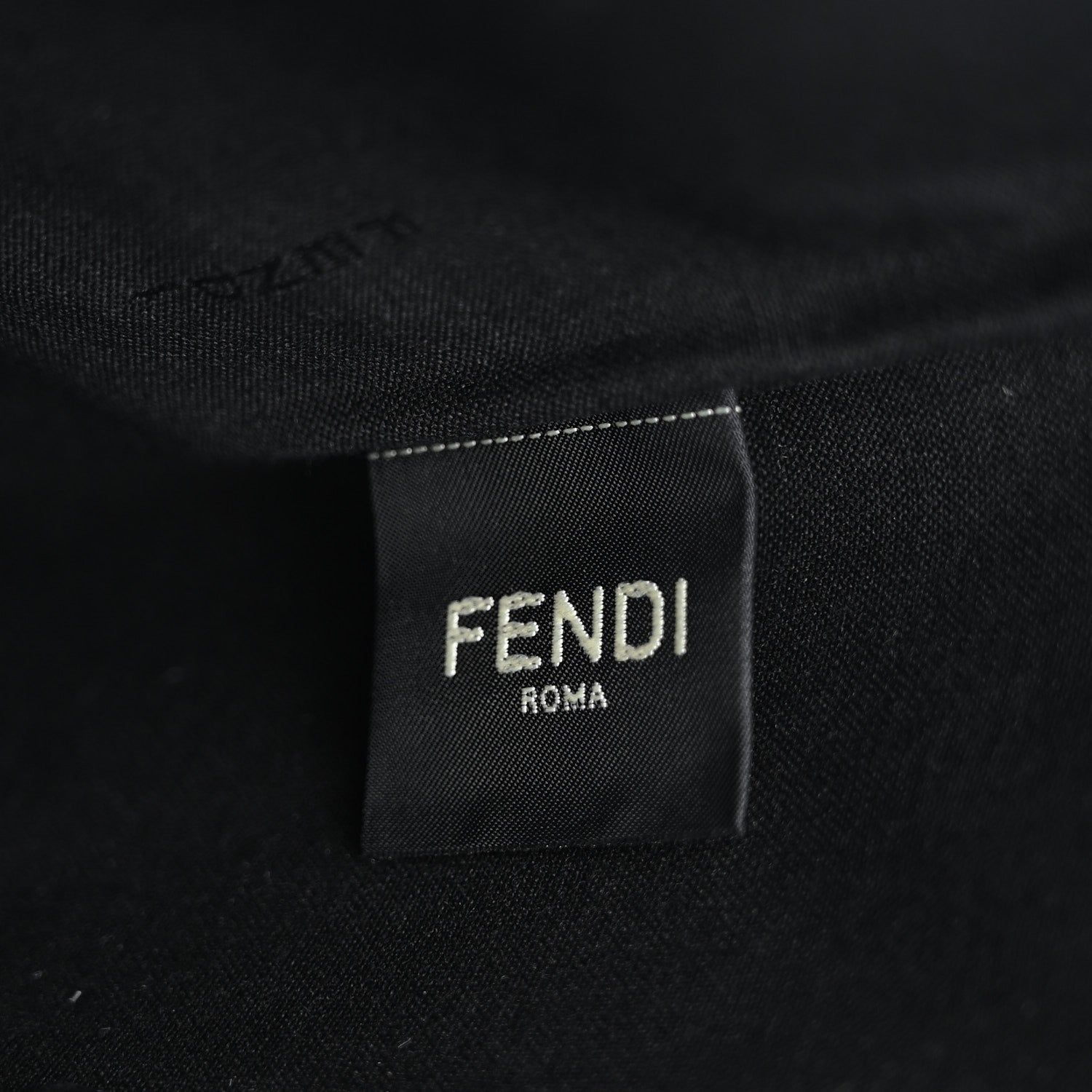 Fendi Glazed Fabric Vitello Century FF 1974 Stamp Patch Large Flat Pouch Mogano Panna Black 6 of 13